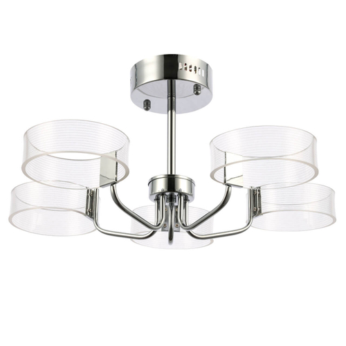 *SLE283102-05 Светильник потолочный Хром/Белый LED 5*8W 3000K