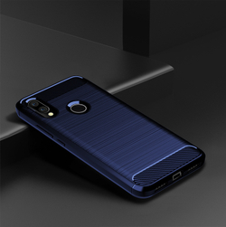 Чехол для Xiaomi Redmi 7 (Redmi Y3) цвет Blue (синий), серия Carbon от Caseport