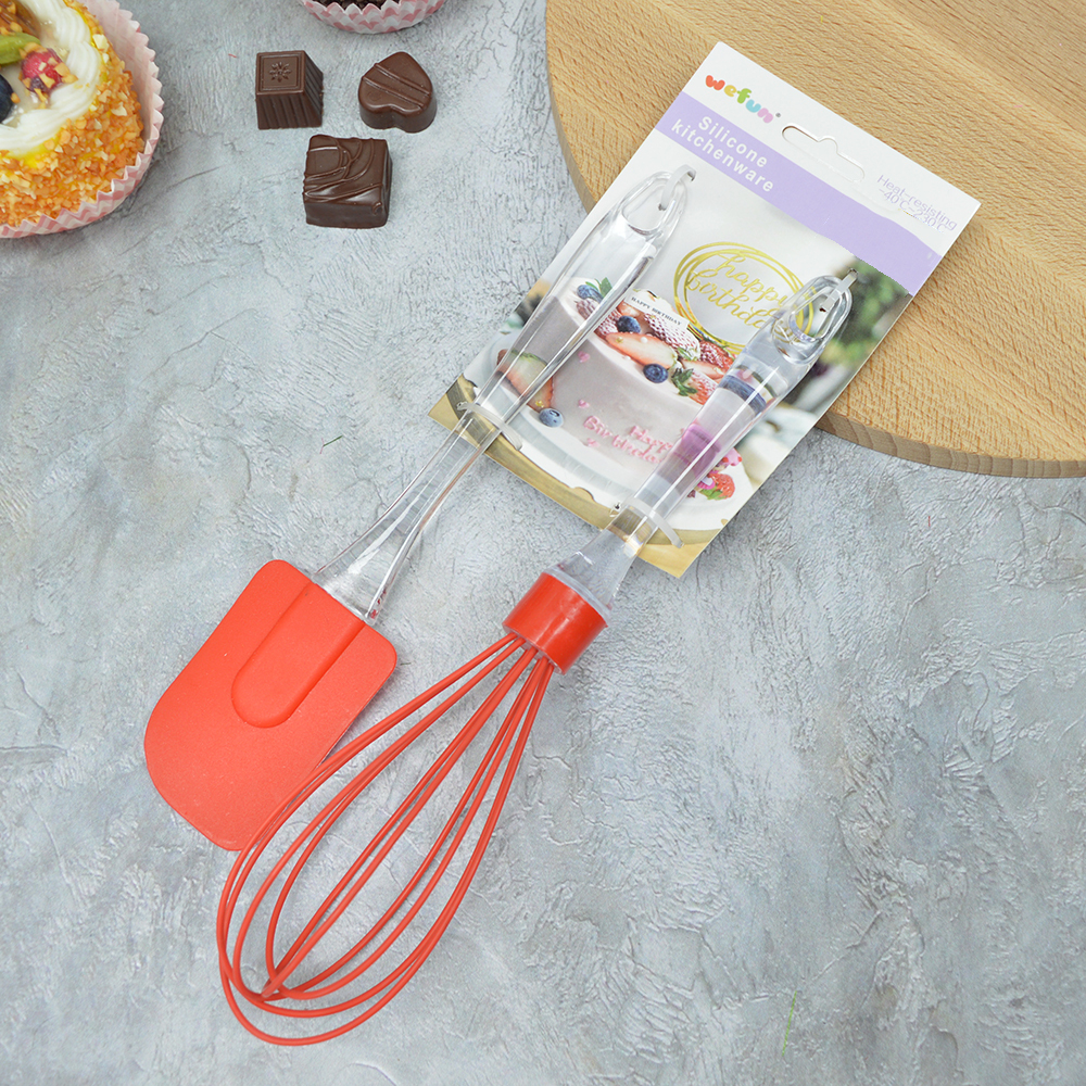 Набор кухонных принадлежностей силиконовый: лопатка+венчик, 23*5см