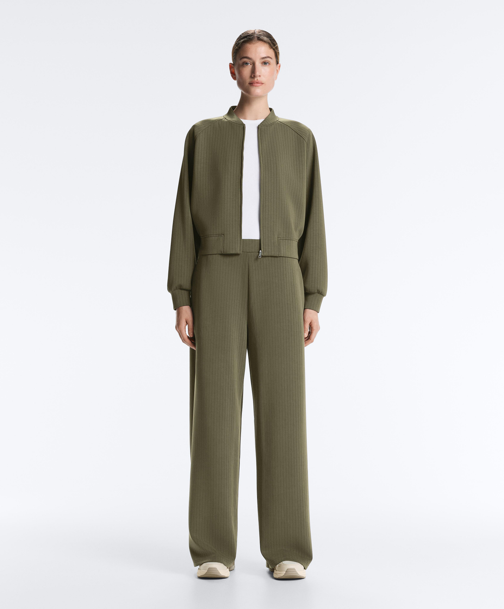 Oysho Куртка-бомбер в полоску, хаки