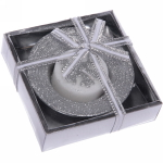 Свеча новогодняя «Снежинка» 10,5*10,5*3 см, серебро