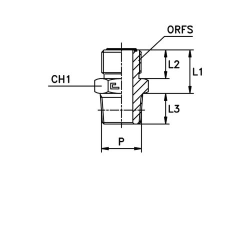 Штуцер ORFS 9/16" NPT 1/8"