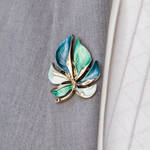 Брошь Shadore Лист резной XZ0863.16 G/G