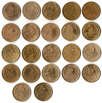 Набор монет 5 копеек 1926,28,30,31,32,36,37,38,39,40,41,43,46,48,49,50,52,53,54,55,56,57 (22 шт) (F-XF) (1)