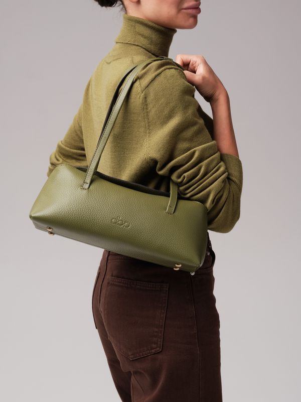 Женская кожаная сумка DBR 31127 зеленая водоросль