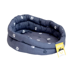 Моськи-Авоськи Лежанка круглая стёганая с подушкой, 47,5х47,5х21,5 см, цвет синий
