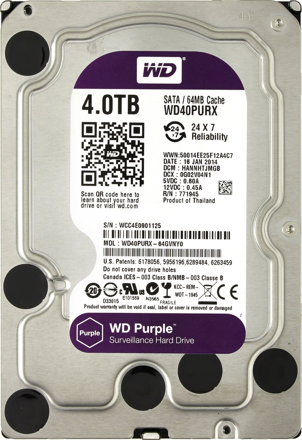 Жесткий диск 4ТБ WD Purple