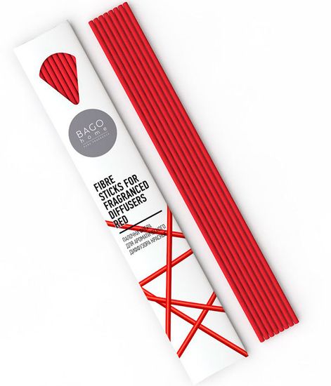 Палочки для ароматического диффузора фибра 23 см красные, Bago home