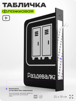 Табличка Раздевалка флажковая на стену, двусторонняя с крепежом, 19 х 25 см, для офиса, кафе, ресторана, серия COSMO, Айдентика Технолоджи