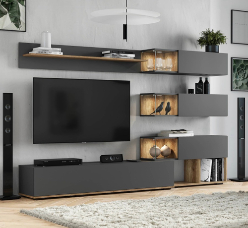 Гостиная Рига (Дуб каньон/Графит)