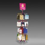 Стойка для пакетов напольная ЗОЛОТАЯ СКАЗКА, 212х60 см, 4 вращающихся ряда, 30 крючков, 504997