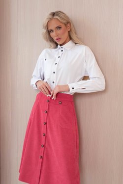 Юбка розовая из микровельвета