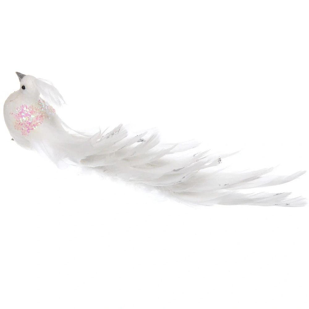 Фигурка новогодняя «Королевская птица» 34 см, белый
