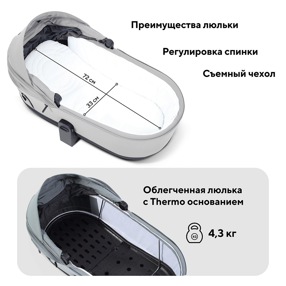 Детская коляска Rant Flex Therm Soft 3 в 1 с автокреслом Evomax Black Stone Grey