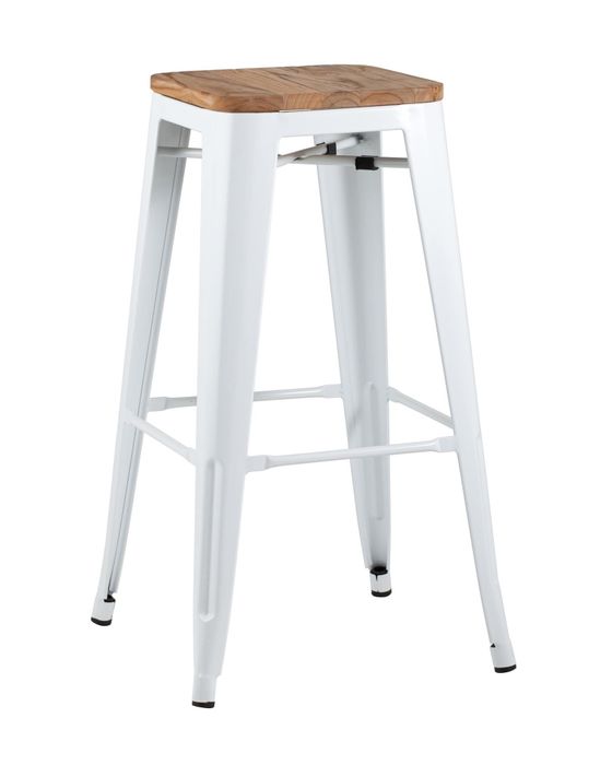 Стул барный TOLIX WOOD белый глянцевый Stool Group