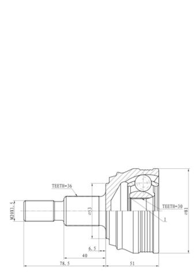 ШРУС наружный  AD VW GANZ GIK04051