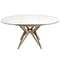 Круглый раздвижной обеденный стол 1119/MC22018DT из мраморной керамики и стали
