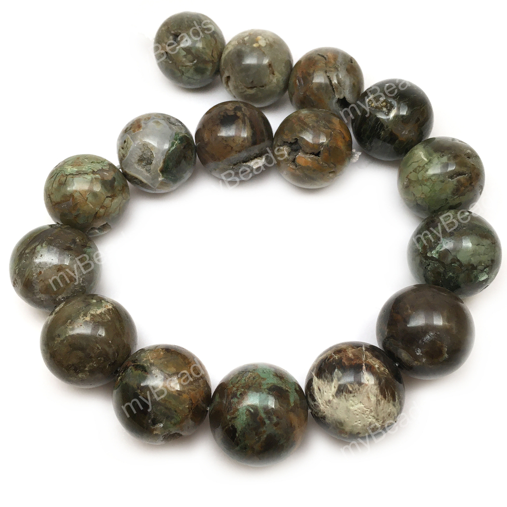 Яшма зеленая 24 мм, бусины - шарики