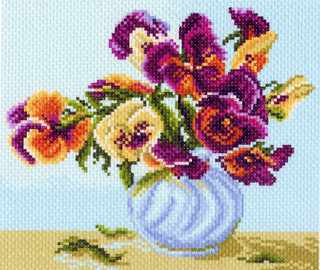 "Анютины глазки"-1220/1 канва с рисунком