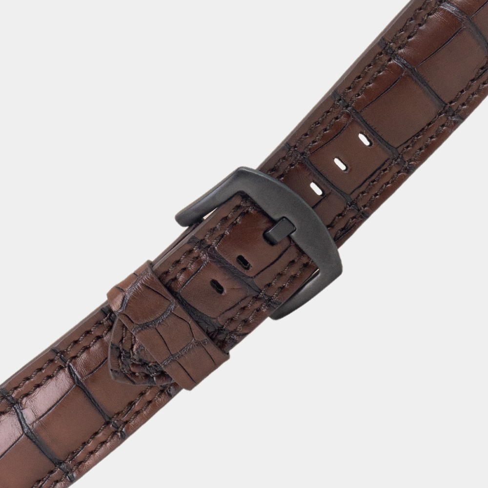 Ремешок для Apple Watch Ultra 49mm из кожи аллигатора, коричневого цвета