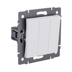 Выключатель 3-клавишный 10А/250В, белый матовый Kollinger REA-S-012WM для Aspekt, Eleganz, Reflex