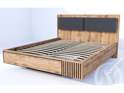 Кровать парящая с подъемным механизмом 1600 НКМ Аэлита сек. №14 (дуб вотан/черный)