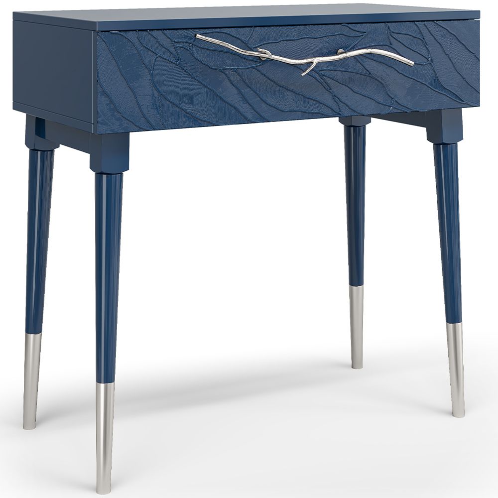 Консоль Арт Колор leaves Стайл Сильвер Королевский синий