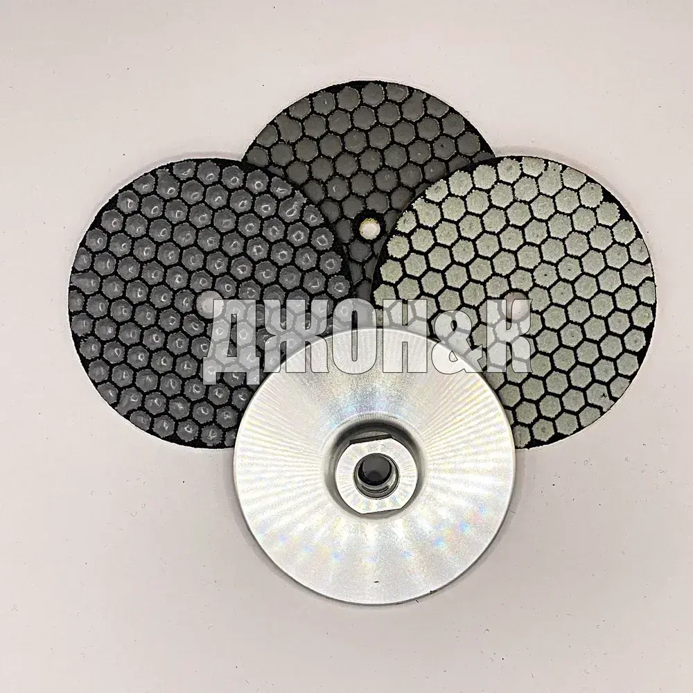 круг шлифовальный черепашка диск по керамограниту 100 мм, p200, р100, р50 + тарелка опорная