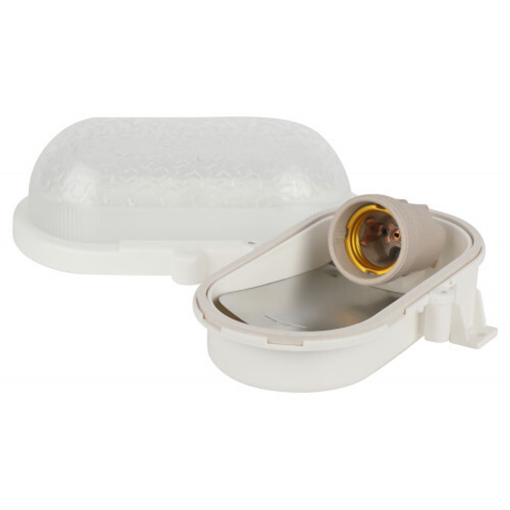 Светильник ЭРА НБП 01-60-012 с ободком Евро пластик / стекло IP53 E27 max 60Вт 185х120х110 овал белый