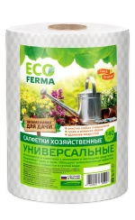 Салфетки универсальные ECO FERMA 22*23 спанлейс 45г/м2 рулон б. соты, 140шт