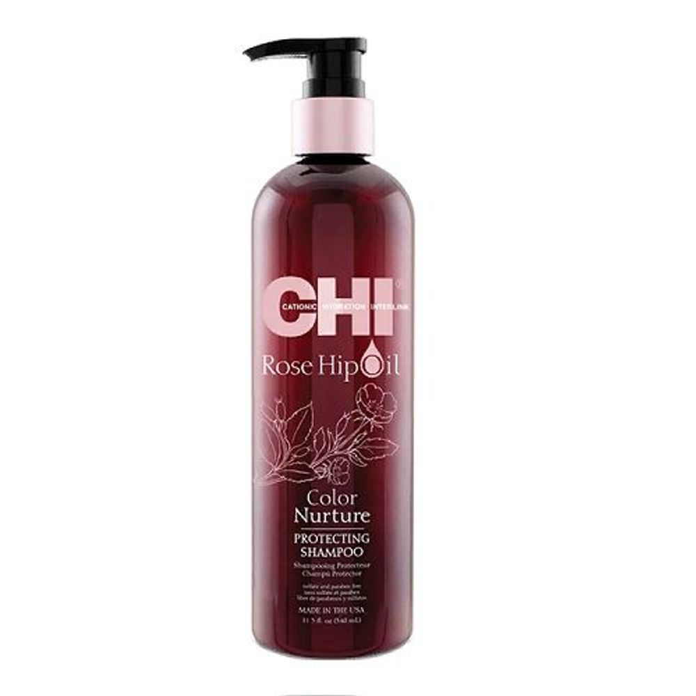 CHI Rose Hip Oil Шампунь Поддержание цвета с маслом дикой розы, 340 мл