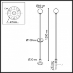 Наземный высокий светильник Odeon Light NATURE 7120/3GLC