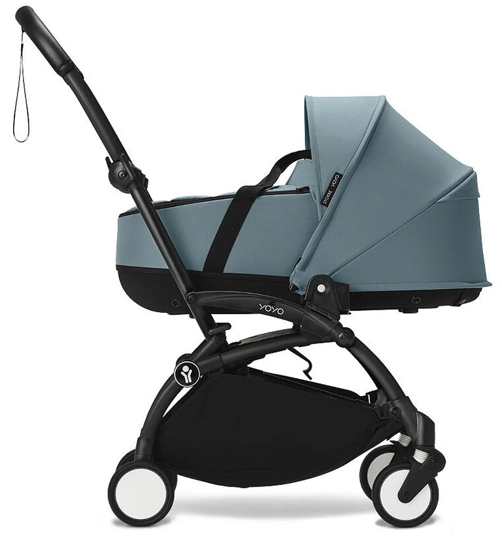 Коляска Stokke YOYO3 Newborn Shell - Newborn Pack рама чёрная Black 2 в 1 Aqua
