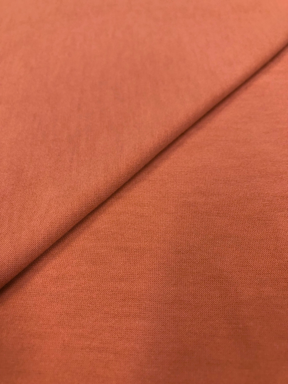 Ткань трикотаж Кулирка вискозная цвет оранжевый , артикул 326756