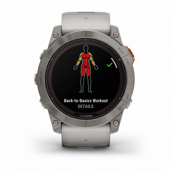 Умные часы Garmin FENIX 7X PRO Sapphire Solar Edition Титановый корпус с дымчато-серым оранжевым ремешком