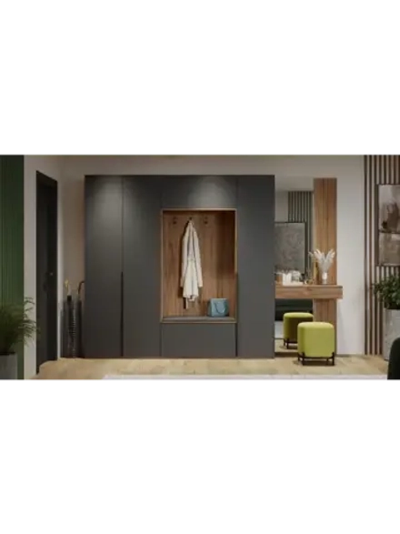 Прихожая с зеркалом Яблоня Беллуно 305х36х217