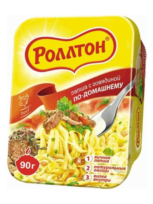 Лапша Роллтон С говядиной по-домашнему 90 г