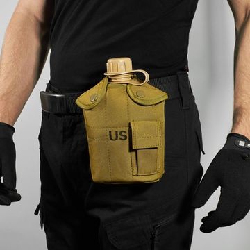 Фляжка с котелком 1л, coyote