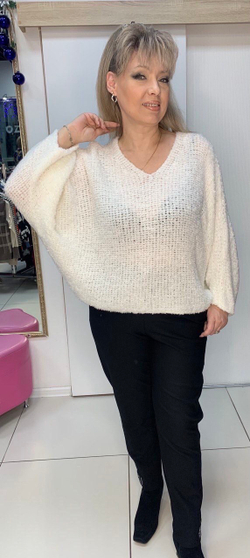 Теплый буклированный джемпер