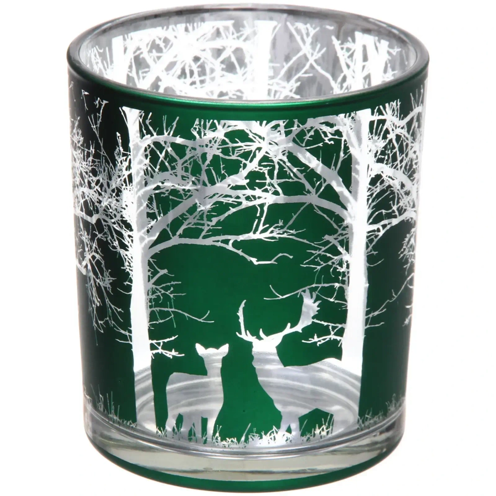 Подсвечник «Зимний лес» 8,5*10 см, Изумруд