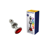 Анальная втулка Adrien Lastic Lollypop S, 8,5 см, с красным кристаллом