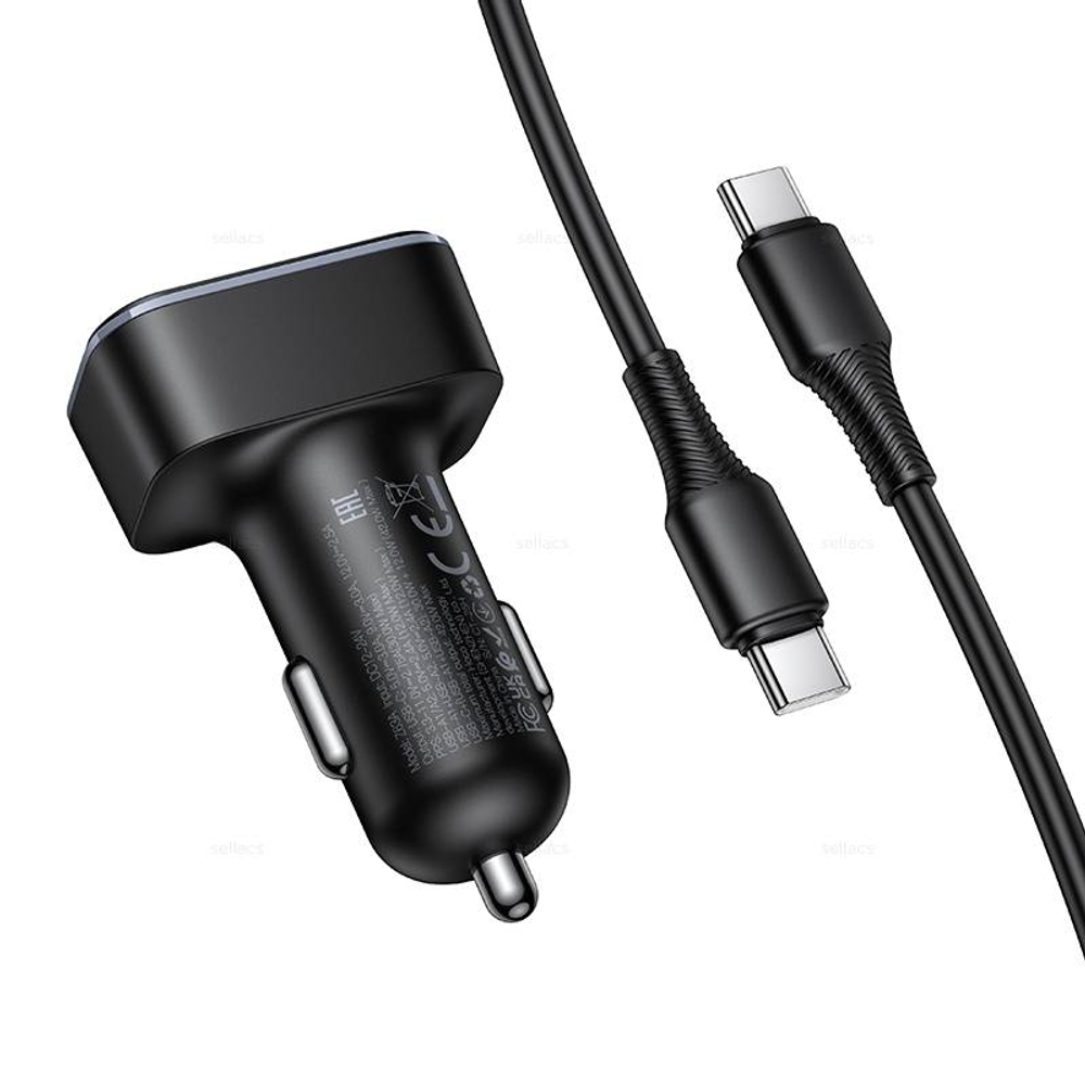 Автомобильное зарядное устройство для Type-C Hoco Z63A PD30W+QC3.0 (black)