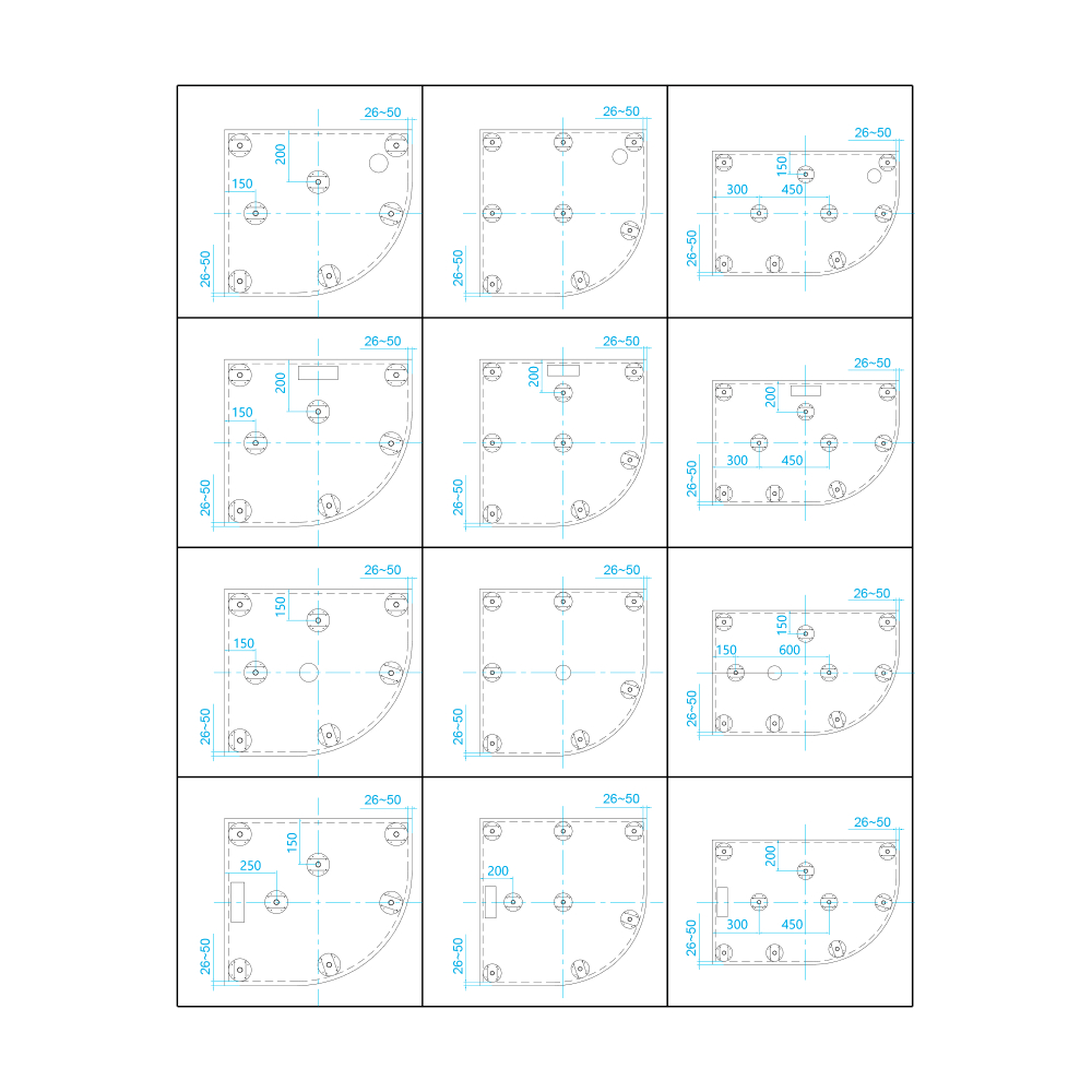 Душевой поддон асимметричный RGW ST/AR-G Графит (800x1200)