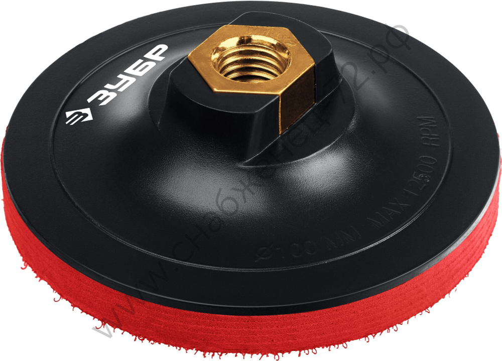 Опорная тарелка ЗУБР ″Профессионал″ пластиковая для УШМ под АГШК, мягкая полиуретановая прокладка d 100 мм, М14