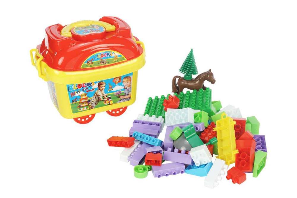 Конструктор в контейнере BLOCKS №58. Артикул Арт.№025(в наборе58 деталей конструктора, контейнер, к