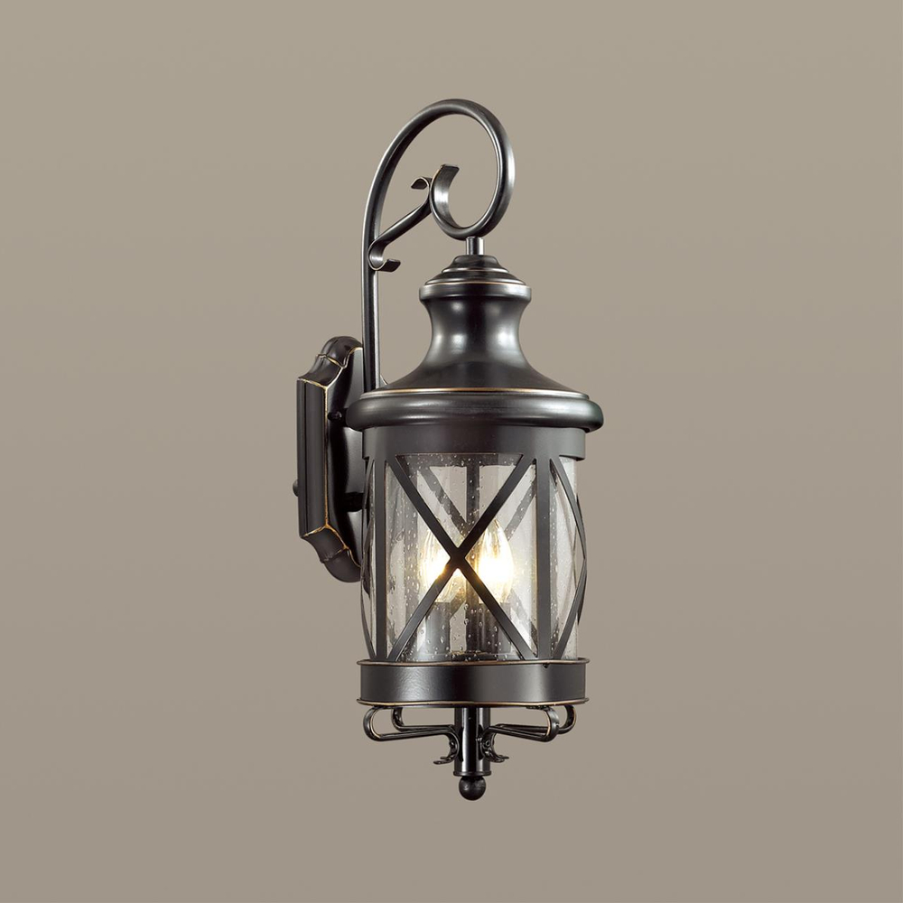 4045/3W NATURE ODL18 701 черный/зол.патина Уличный настенный светильник IP44 E14 3*60W 220V SATION