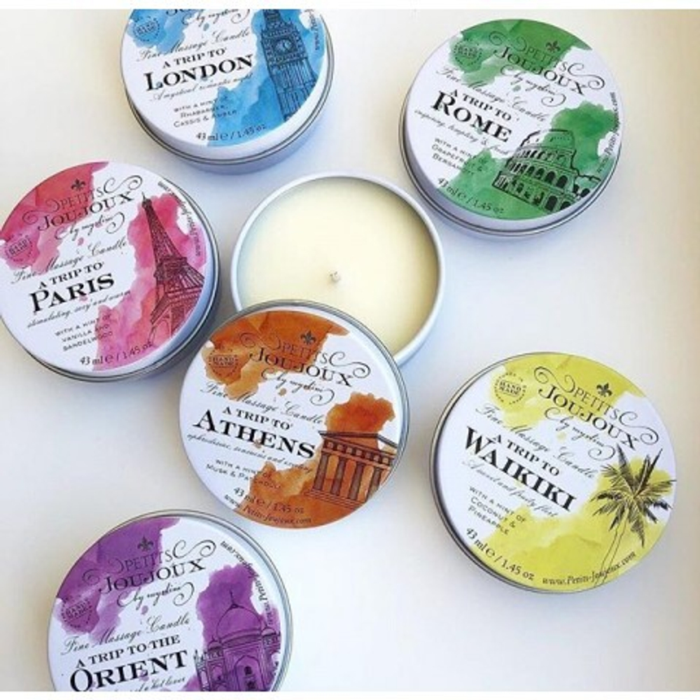 PETITS JOUJOUX Массажная свеча WAIKIKI BEACH пина колада 33 гр.