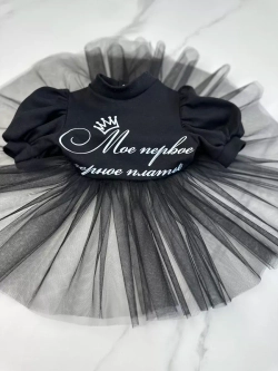 Платье-боди черное для новорожденных