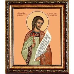 Вячеслав (Луканин) Кизеловский, священномученик, диакон. Икона на холсте.