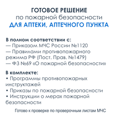Комплект документов по пожарной безопасности в электронном виде 2025 для аптек и аптечных пунктов